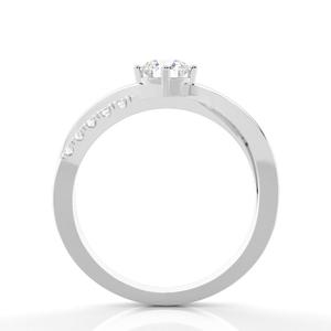 Alliance de fiançailles élégante de style solitaire en or jaune 18 carats avec diamant de laboratoire créé de 1 carat, couleur E, clarté VS1, Vala - Product Image 1