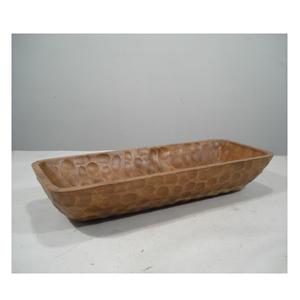 Cuenco de masa de madera largo en forma de Barco con acabado rústico, bandeja decorativa para servir para decoración de alimentos para mesa - Product Image 1