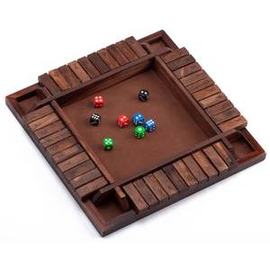 Juego de Mesa de Dados GSE Wooden Shut The Box para 4 Jugadores, 12 Números, Estrategia Clásica, Diversión Familiar, Juego de Habilidad y Entretenimiento - Product Image 1
