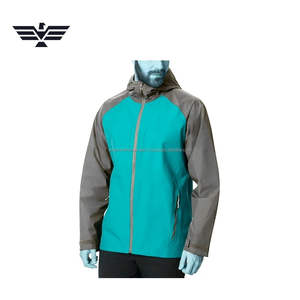 Veste d'extérieur respirante coupe-vent à col montant en toile fine à deux tons avec logo personnalisé pour homme - Product Image 1