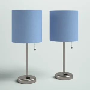 Lámpara de mesa chapada en plata con estilo de diseño de tendencia 2024, lámpara de mesa redonda de pantalla blanca de alta venta, elegante para el hogar, mesita de noche, Hotel - Product Image 2