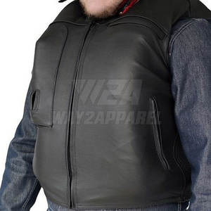 Gilet en cuir personnalisé pour hommes Gilet en cuir pour motards durable avec logo OEM disponible en vente en gros - Product Image 5