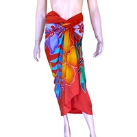 100% Rayon Eendelig Elegant Strand Sarong Handgeschilderd Bloemenornament Met Brede Kleurenselecties Elegant Pareo