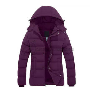 Veste d'hiver matelassée imperméable et écologique pour femme, décontractée, coupe-vent, respirante, unie, tricotée, brodée, longue - Product Image 6