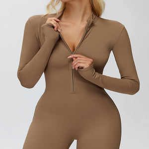 Combinaison de yoga chaude en polaire pour femme, tenue à jambes larges pour la course à pied, la remise en forme, combinaison de yoga pour soulever les fesses - Product Image 4