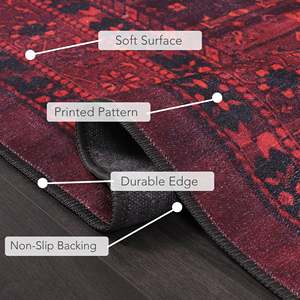 Handmade Kilim Rectangular Washable Area <b>Rug</b> for Bedroom Hallway Red Traditional Polyester <b>Jute</b> Design - Product Image 5