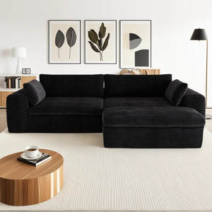 YS8069 Juego de sofá mullido de terciopelo cómodo comprimido al vacío Muebles Sala de estar Sofá modular Sofá seccional moderno en forma de L - Product Image 1