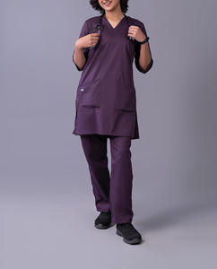 Conjunto de Uniformes Médicos Unisex de Verano al por Mayor, Uniformes de Trabajo de Manga Corta de Poliéster y Elastano - Product Image 4