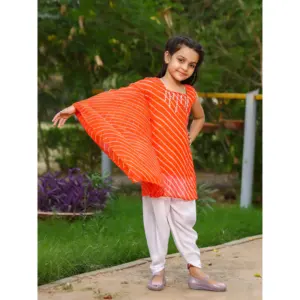 ชุดคาฟตันผ้าชีฟองสีส้มแบบด้านเดียวสำหรับผู้หญิง - Product Image 2