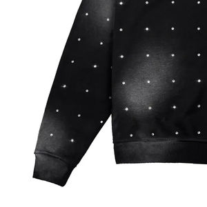 Sudadera con capucha Sun Fade de algodón 100% de alta calidad, Jersey personalizado, patrón de estampado de diamantes de imitación transpirable, tela francesa - Product Image 4