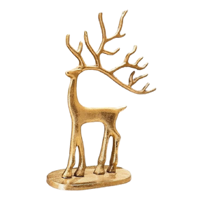 Sculpture de cerf en métal moderne, finition antique en laiton, sculpture en aluminium personnalisée, fabrication artisanale, décoration de maison écologique, anniversaire - Product Image 3