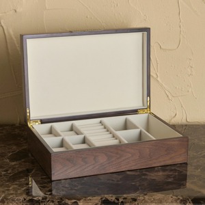 กล่องเครื่องประดับไม้คลาสสิกที่สวยงามจัดเก็บที่ทันสมัยจัดแสดงและปกป้องเครื่องประดับแหวนสร้อยคอกำไล - Product Image 5