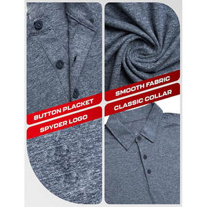 เสื้อโปโลสำหรับผู้ชายเสื้อกีฬาแขนสั้นลำลองพิมพ์ลายสีทึบ - Product Image 5