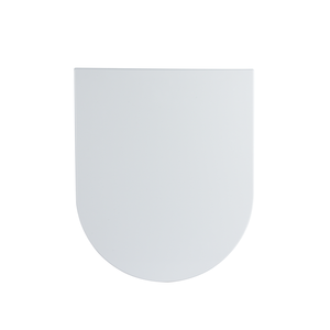 Tapa de inodoro de una pieza en forma de D, de Duroplast blanco brillante, compatible con material plástico - Product Image 1