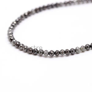 Perles de diamant gris foncé AAA+ 4 mm, 100 % naturelles, scintillantes, facettées, bijoux personnalisés pour cadeau d'anniversaire, diamants en vrac - Product Image 2