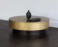 Table basse Sunpan Bernaby en laiton antique pour le salon, décoration intérieure