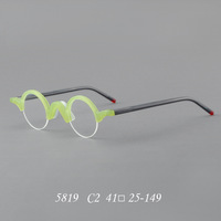 Vente en gros de lunettes demi-monture rondes classiques en acétate unisexes de haute qualité Lunettes rondes rétro en acétate à monture tendance