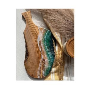 Planche à découper en résine unique pour la cuisine à domicile en bois dur de qualité supérieure et vagues en résine brillante cadeau idéal pour les chefs - Product Image 2