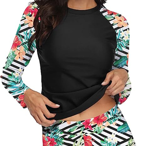 Protège-éruptions cutanées à imprimé floral personnalisé pour femmes les plus vendues Protège-éruptions cutanées en tissu mélangé de Spandex léger et respirant aux meilleurs prix - Product Image 1