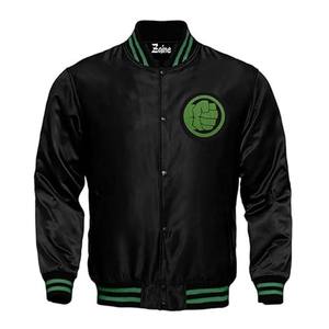 Custom Satin Varsity Jacket-Letterman Black Bomber Jacket-Todos los equipos disponibles-Personalizar nombre o logotipo también disponible. - Product Image 4