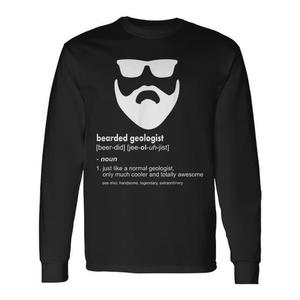 Camiseta de manga larga con diseño de geólogo con barba, camiseta con chiste de geología para hombre - Product Image 1