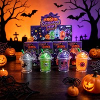 Jouet anti-stress en forme de tasse de thé au lait d'Halloween, jouet à presser en PU à rebond lent, simulation alimentaire pour soulager le stress