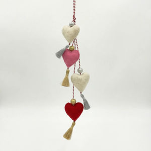Eco-Friendly Boiled Wool and Paper Modern Handmade Valentine's Day Heart Pattern <b>Banner</b> Door Hanging for Party Decorations - Product Image 1