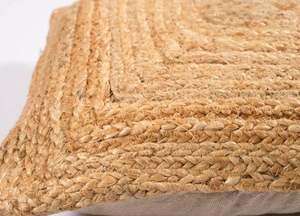 Housse de coussin brodée d'oreiller de bohème en jute naturelle faite à la main pour l'hôpital à domicile ou l'hôtel - Product Image 3