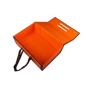 Luxury Collapsible Cardboard Packaging <b>Box</b> with Ribbon Handle for Shoes Clothing Manufacturer Vietnam ISO Certified Factory - Product Image 1