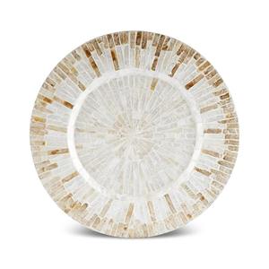 Placa de cargador decorativa con incrustaciones de perlas mosaico de gran calidad MOP mantel decoración de paisaje - Product Image 6