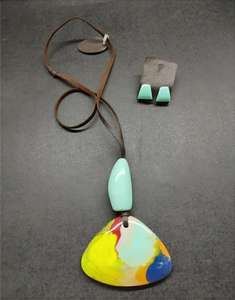 Nouveau Style coloré déclaration collier créatif coloré résine collier de perles à la mode résine Chokers collier pour les filles - Product Image 6