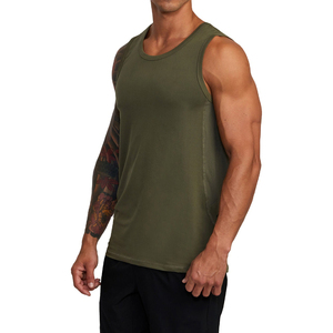 Camiseta Deportiva sin Mangas para Hombre, Estilo Profesional, de Secado Rápido, Transpirable, de Poliéster/Algodón, Cuello en V, Estilo Urbano - Product Image 2