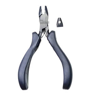 Pinzas Profesionales para Extensiones de Cabello de Uso en Salón, Mango Antideslizante, Acero Inoxidable, Herramienta para Micro Anillos y Cuentas de 1.5mm y 2.5mm Dentados - Product Image 1