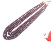 Inde-Importé Thaïlande Rouge Rubis Facettes Rondelle Pierre Perles 3 Brins Collier De Thaïlande