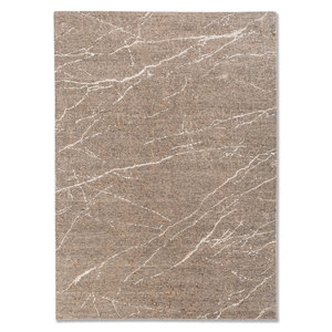 พรม Urban Pause สีเบจน้ำตาล ทำด้วยมือจากขนสัตว์และไหมไผ่ ลายแบบนามธรรม สำหรับห้องนั่งเล่น วัยรุ่น และทางเดิน รุ่น Eskn-118 - Product Image 1