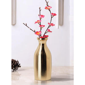 Luxueux vase à fleurs en métal doré poli miroir avec revêtement en poudre finition décor à la maison pour de superbes arrangements floraux - Product Image 1