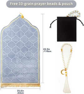 Alfombra de Oración Islámica Étnica de Lujo y Alta Calidad, 100% Poliéster, Personalizable - Product Image 2