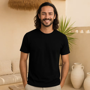 Ultifresh Casual Unisex <b>T</b>-<b>Shirt</b> 100% Cotton Woven Anti-Stain Silk Screen Printed Embroidered Custom Logo Blank Solid O-Neck - Product Image 6