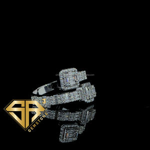 แหวนฮิปฮอปสีเงินสเตอริงสำหรับผู้หญิงผู้ชาย925ชุบทองโมอิสซาไนต์เพชรสำหรับงานแต่งงานของขวัญเครื่องประดับงานหมั้น - Product Image 2