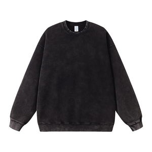 Pull en molleton pour homme à coupe classique vert forêt, brodé, lourd, 100% coton, col rond, manches longues, décontracté, écologique - Product Image 2