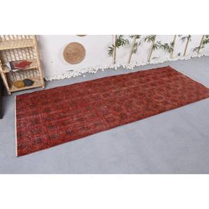 พรมตุรกีโบราณ3.7 x 9.3ft สีแดงขนาดใหญ่ดีไซน์ขนสัตว์เย็บปะติดปะต่อกันด้านหลังเป็นยางสำหรับห้องโถงหรือห้องนอนรุ่นใหม่ - Product Image 2