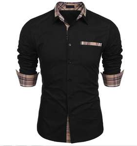 Camisas Casuales de Manga Larga 100% Algodón, Cierre de Botones, Cuello Mao, para Hombre, Otoño - Product Image 3