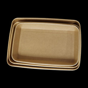 Plateau de service en papier kraft jetable de qualité alimentaire en forme de bateau, résistant à la graisse et à l'eau, pour sushi, salades et sandwichs, usage commercial - Product Image 3