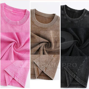 Camiseta unisex lavada con ácido con logotipo personalizado 100% algodón, camiseta lavada con ácido de peso pesado, camisetas de aspecto Vintage - Product Image 6