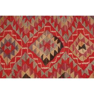 Alfombra Turca Vintage, Alfombra de Pasillo de 3.6x11.2 pies, Alfombra Roja con Diseño Floral - Product Image 5