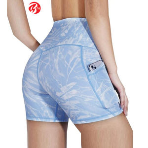 Shorts de yoga pour femmes taille haute Compression Gym Short de course léger et respirant pour femmes avec poches - Product Image 3