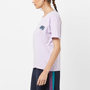 Camiseta de Algodón a Rayas de Cuello Redondo para Mujer, de Alta Calidad, con Logotipo Personalizado, Lavable, de Secado Rápido, Informal - Product Image 3