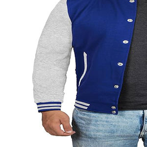 <b>Smart</b> Stylish Men's Winter <b>Jacket</b> 100% High Quality Canvas Letterman Varsity Design with Wool Body Leather Sleeves Stand Collar - Product Image 3