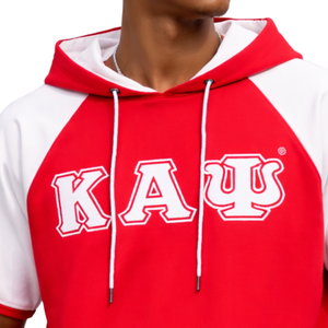 Kappa Alpha Psi Tech <b>Short</b> <b>Sleeve</b> <b>Hoodie</b> Red Greek Letters Athletic Fraternity Pullover - Product Image 5