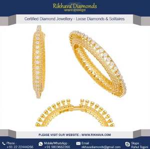 Bracelet élégant en or jaune 18 carats et diamant d'excellente qualité pour événement spécial, cadeau, accessoire pour femme - Product Image 3